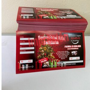 boletas-para-rifa-full-color Talonarios de Rifa, con 2 cifras y 1 oportunidad de ganar, impreso 1 tinta