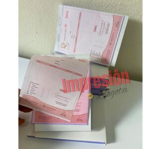 Talonarios de facturas en Papel quimico original y 1 copia